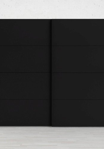 TVILUM Firenze garderobeskab, m. 2 skydelger - sort folie og spnplade