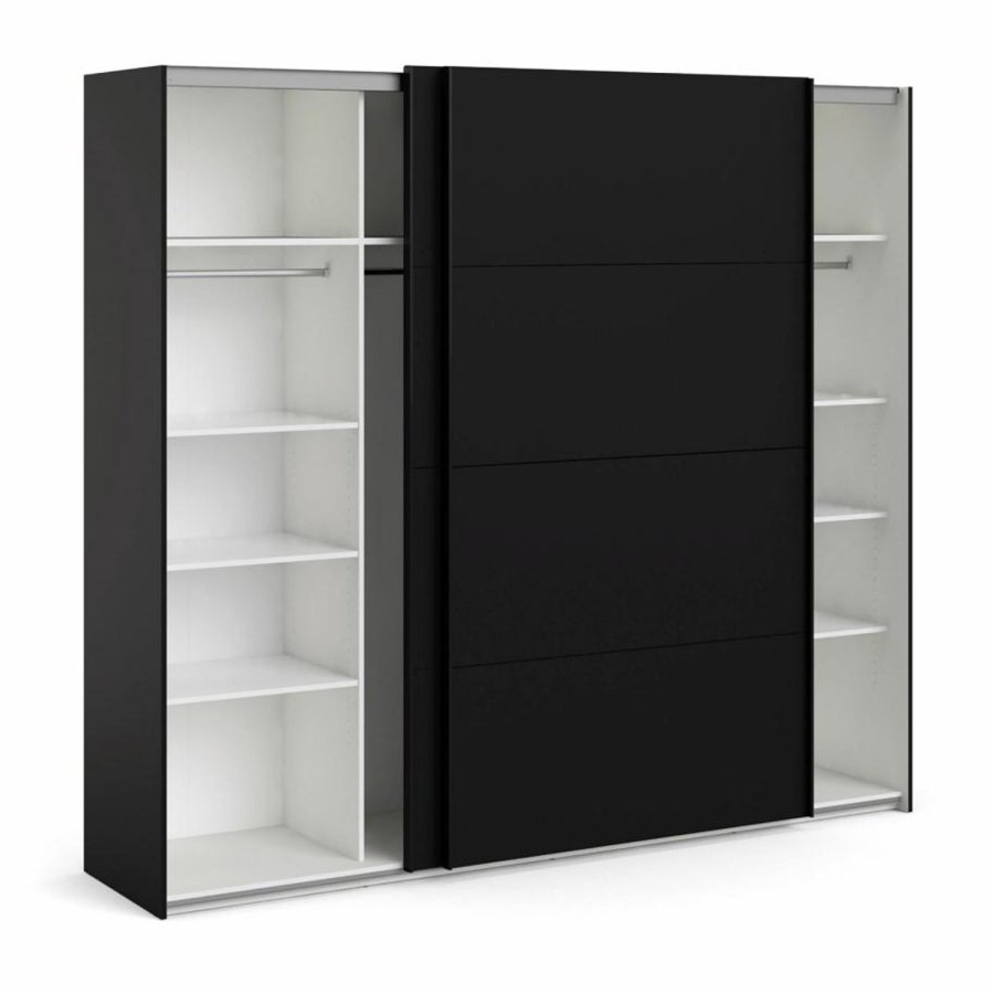 TVILUM Firenze garderobeskab, m. 2 skydelger - sort folie og spnplade