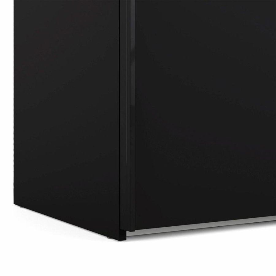 TVILUM Firenze garderobeskab, m. 2 skydelger - sort folie og spnplade