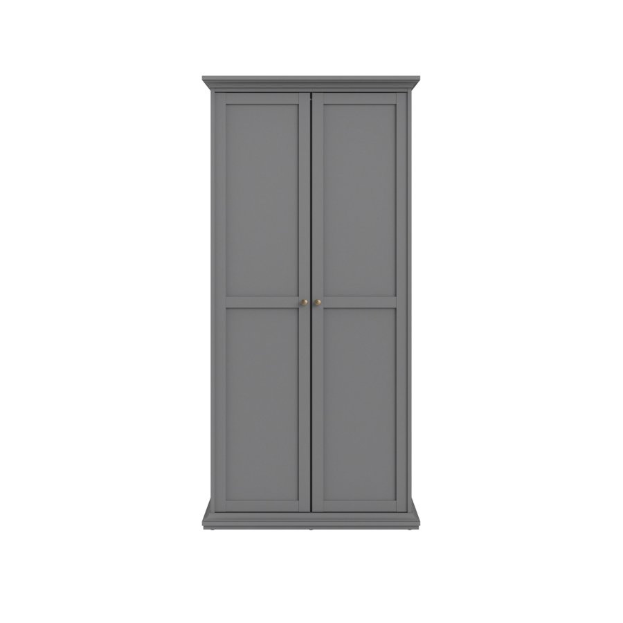 TVILUM Paris garderobeskab - mat gr tr, m. 2 lger 