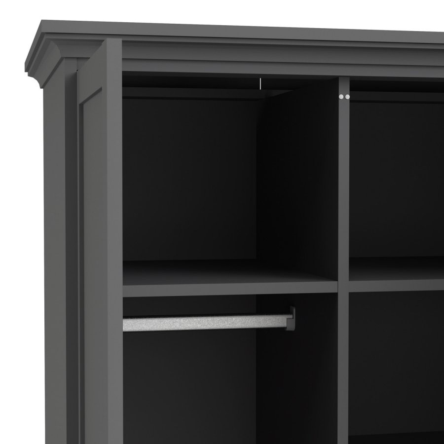 TVILUM Paris garderobeskab - mat gr tr, m. 2 lger 