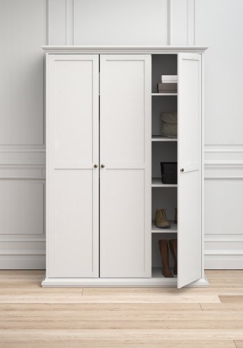 TVILUM Paris garderobeskab 3 lger + bjlestang - hvid