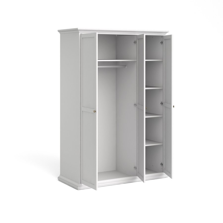 TVILUM Paris garderobeskab 3 lger + bjlestang - hvid