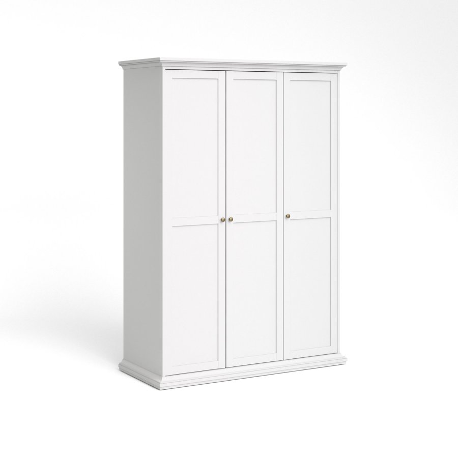TVILUM Paris garderobeskab 3 lger + bjlestang - hvid