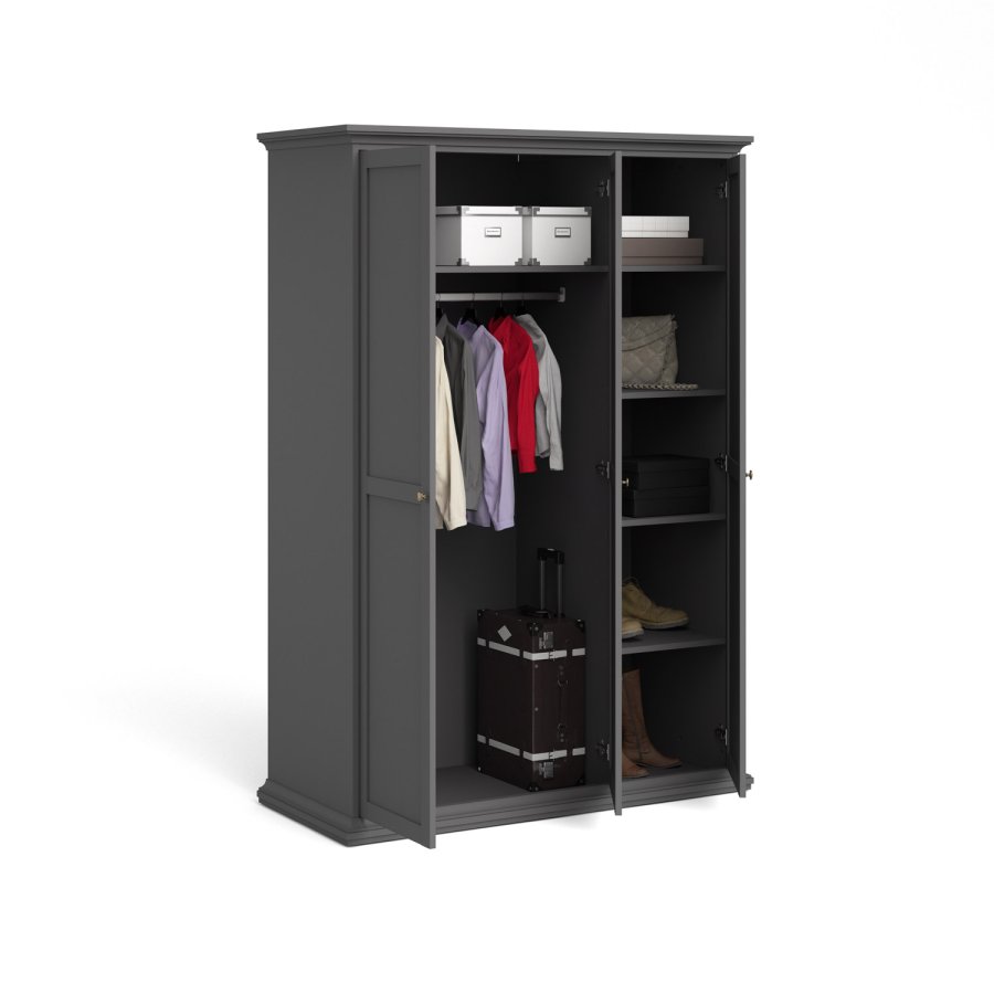 TVILUM Paris garderobeskab - gr, m. 3 lger