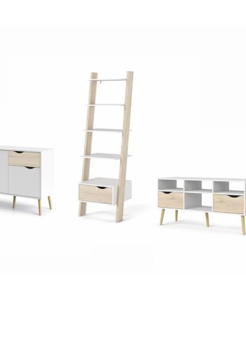 TVILUM Oslo mbelst, m. 2 lger og 4 skuffer - hvid og natur folie
