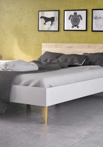 TVILUM Delta natbord - hvid/egestruktur, m. 1 skuffe 