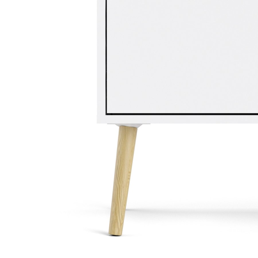 TVILUM Delta sknk - hvid/egestruktur, m. 2 lger og 3 skuffer