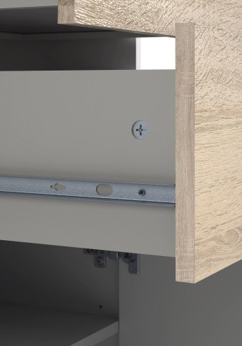 TVILUM Delta reol - hvid/egestruktur, m. 2 skuffer og 1 lge