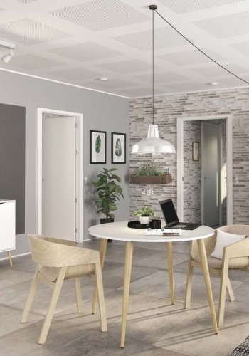 TVILUM Delta sknk - hvid/egestruktur, m. 3 lger og 3 skuffer