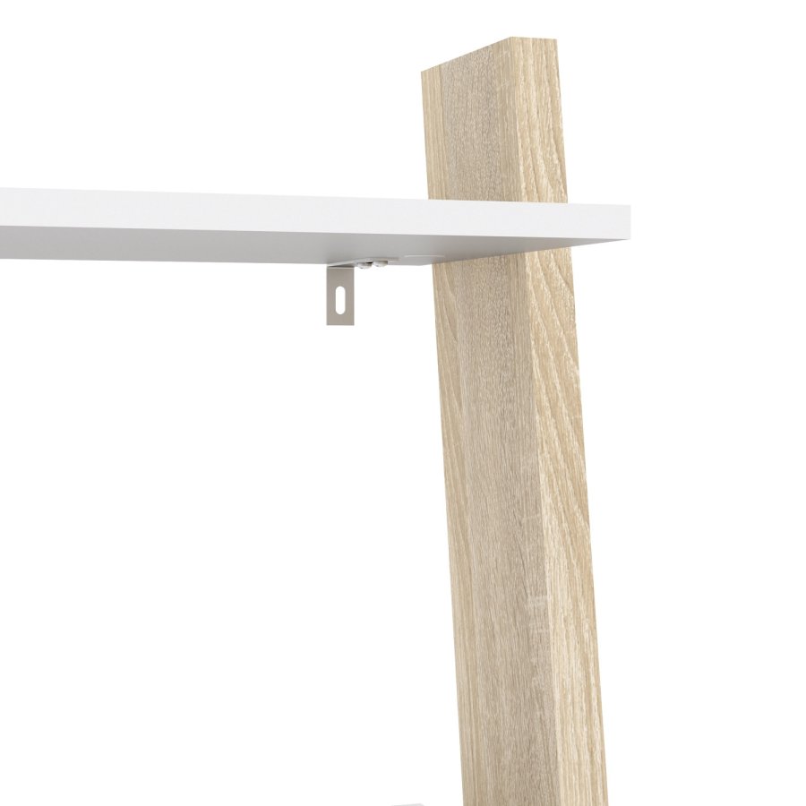 TVILUM Delta stigereol - hvidt/eg tr, m. 4 hylder og 1 skuffe