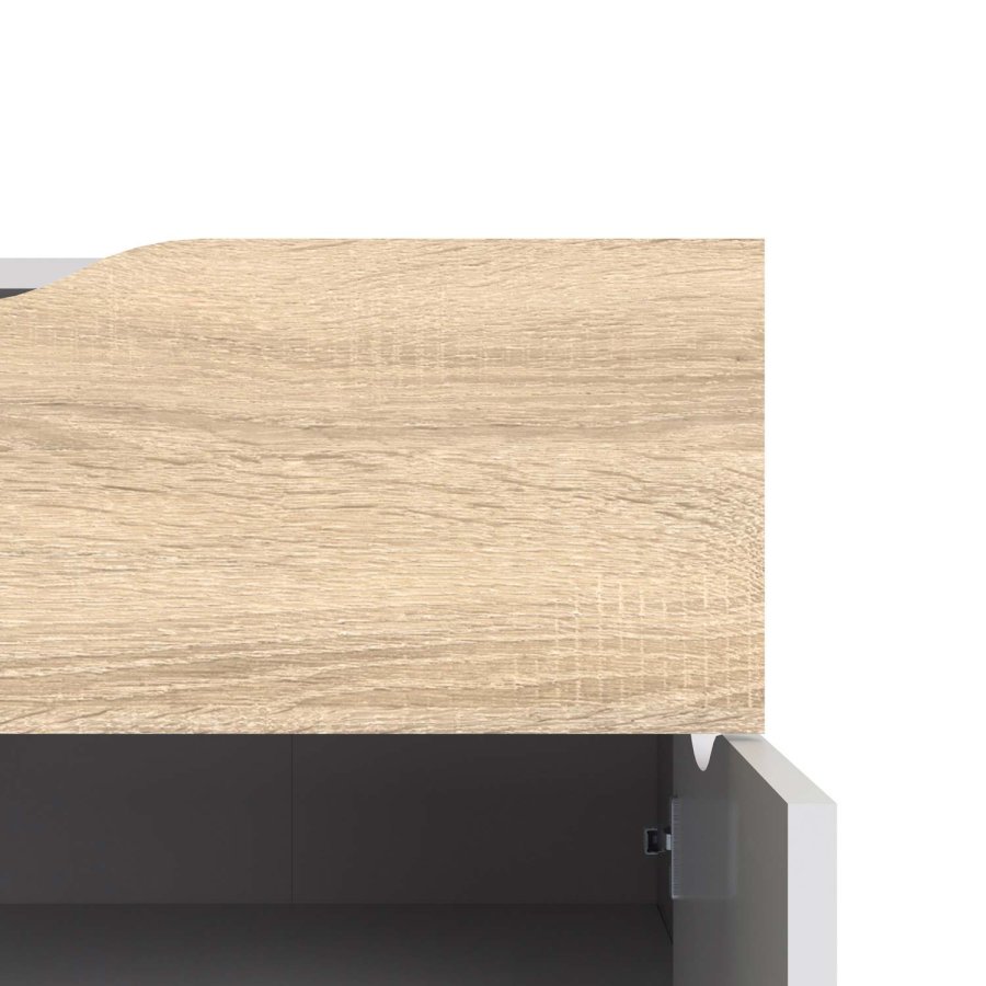 TVILUM Delta sknk - hvid/eg tr, m. 2 lger og 1 skuffe