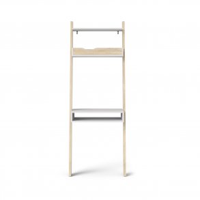 TVILUM Delta skrivebord - hvid/egestruktur tr m. 2 skuffer