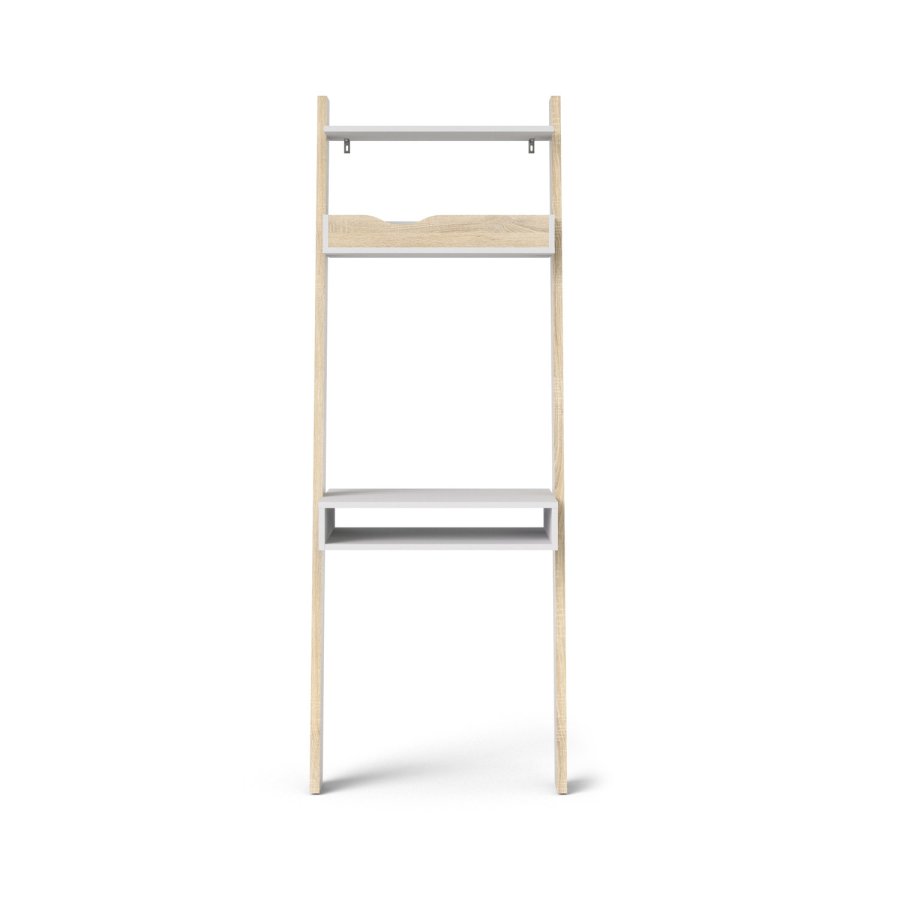 TVILUM Delta skrivebord - hvid/egestruktur tr m. 2 skuffer