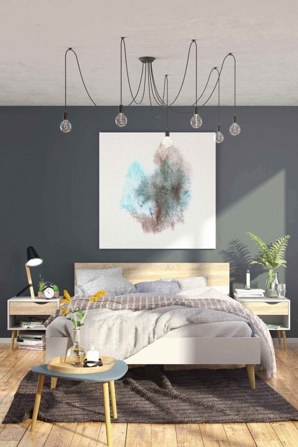 TVILUM Delta natbord - hvid/egestruktur, m. 1 skuffe 