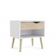 TVILUM Delta natbord - hvid/egestruktur, m. 1 skuffe 