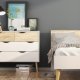 TVILUM Delta kommode - hvid/egestruktur, m. 4 skuffer