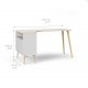 TVILUM Delta skrivebord - egestruktur/hvid tr m. 2 skuffer