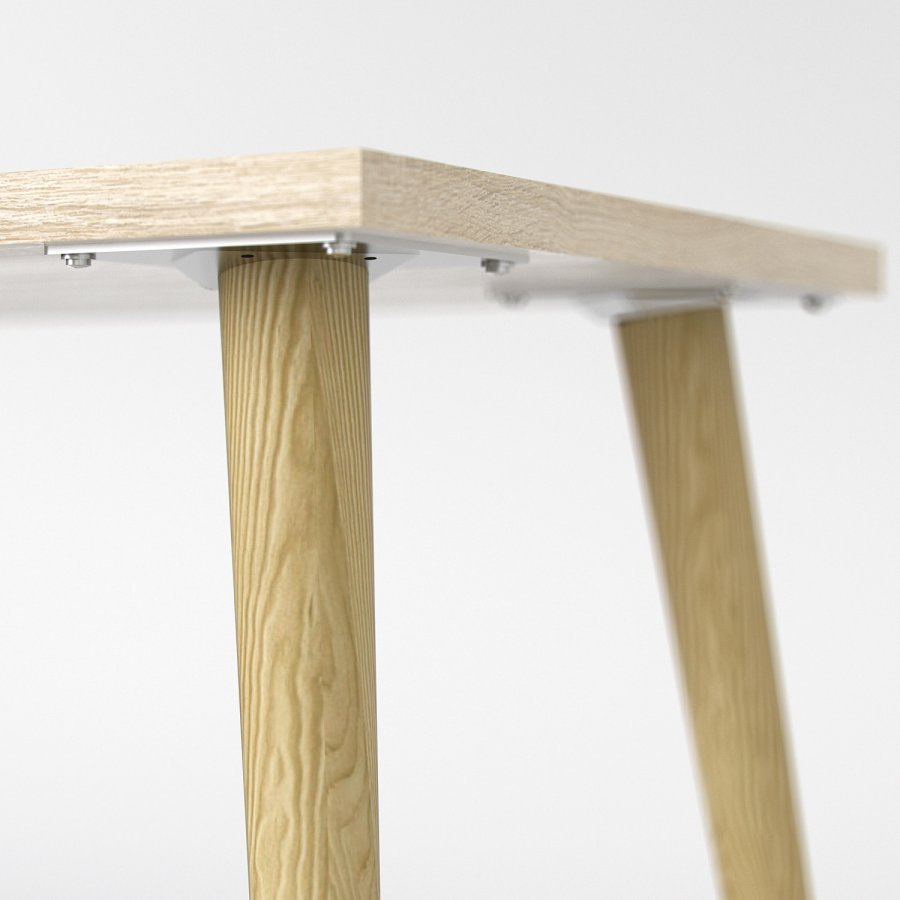 TVILUM Delta skrivebord - egestruktur/hvid tr m. 2 skuffer