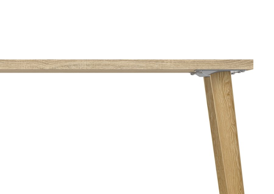 TVILUM Delta skrivebord - egestruktur/hvid tr m. 2 skuffer