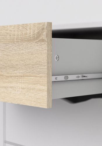 TVILUM Delta sknk - hvid/egestruktur, m. 3 lger og 3 skuffer