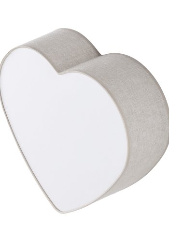 TK Heart brnelampe - jute og hvid plastik/metal