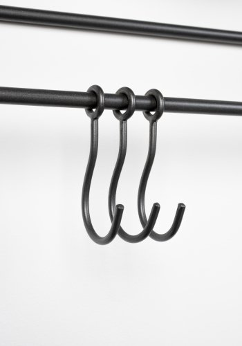 WHITE LABEL LIVING Duco vghngt tjstativ, m. spejl, hylde, kroge - sort stl