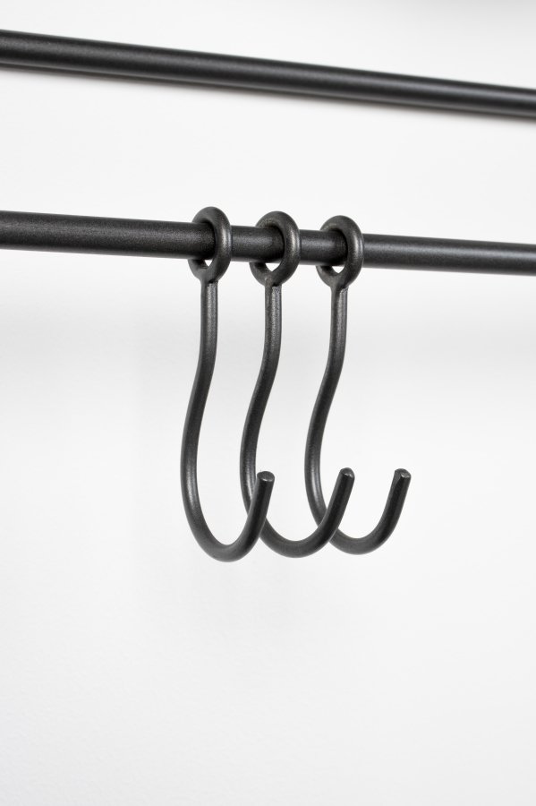 WHITE LABEL LIVING Duco vghngt tjstativ, m. spejl, hylde, kroge - sort stl