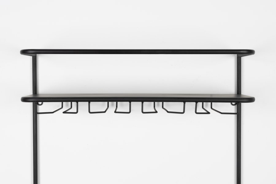 WHITE LABEL LIVING Guuji cghylde til vin, m. 2 lger - rattan og sort jern