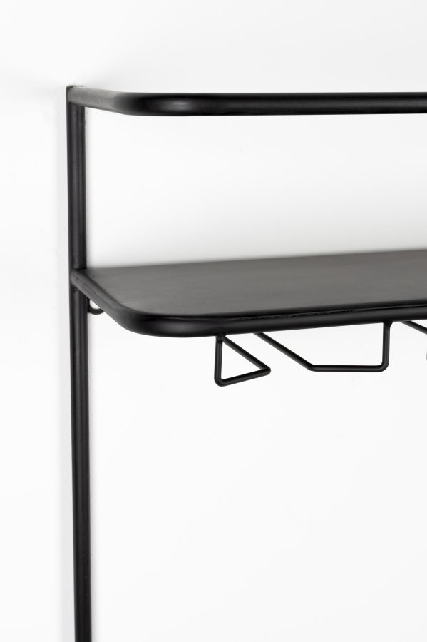 WHITE LABEL LIVING Guuji cghylde til vin, m. 2 lger - rattan og sort jern