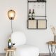 WHITE LABEL LIVING Guuji cghylde til vin, m. 2 lger - rattan og sort jern