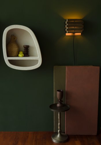 DUTCHBONE Veda vghylde, Lav, m. 1 hylde - beige genbrugsmarmor