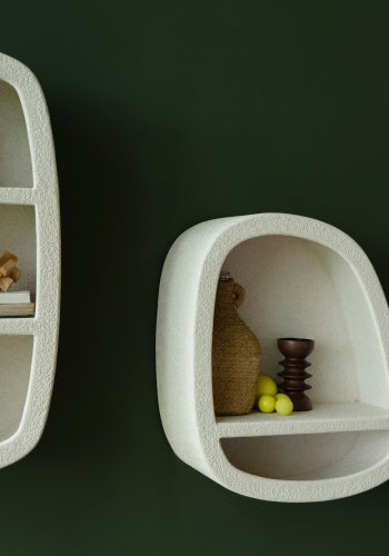 DUTCHBONE Veda vghylde, Lav, m. 1 hylde - beige genbrugsmarmor