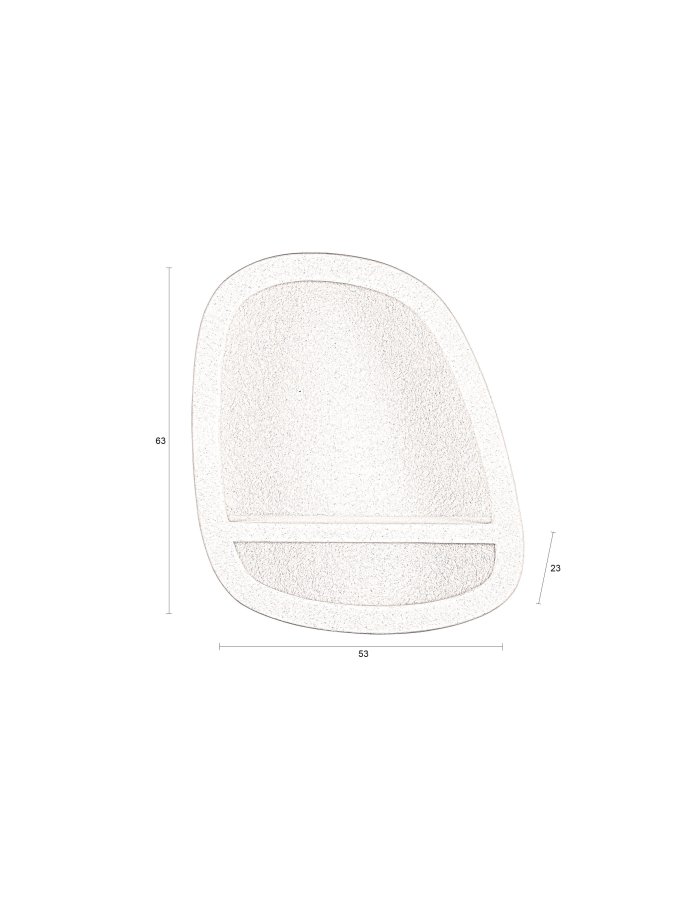 DUTCHBONE Veda vghylde, Lav, m. 1 hylde - beige genbrugsmarmor