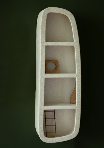 DUTCHBONE Veda vghylde, m. 3 hylder - beige genbrugsmarmor