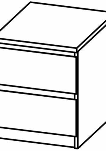 TVILUM Naia sengebord, m. 2 skuffer - sort folie og plastik (40,4x50)