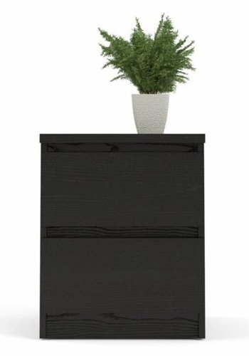 TVILUM Naia sengebord, m. 2 skuffer - sort folie og plastik (40,4x50)