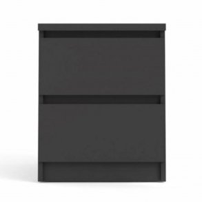 TVILUM Naia sengebord, m. 2 skuffer - sort folie og plastik (40,4x50)