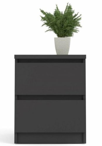 TVILUM Naia sengebord, m. 2 skuffer - sort folie og plastik (40,4x50)