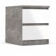 TVILUM Naia sengebord, m. 2 skuffer - gr/hvid folie og plastik (40,4x50)