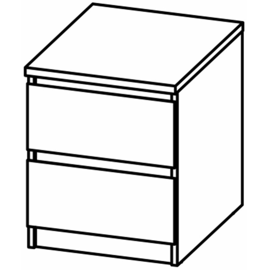 TVILUM Naia sengebord, m. 2 skuffer - gr/hvid folie og plastik (40,4x50)