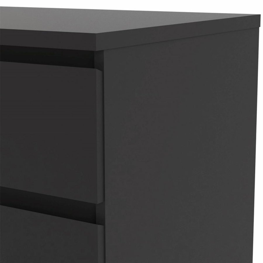 TVILUM Naia kommode, m. 5 skuffer - sort folie og plastik