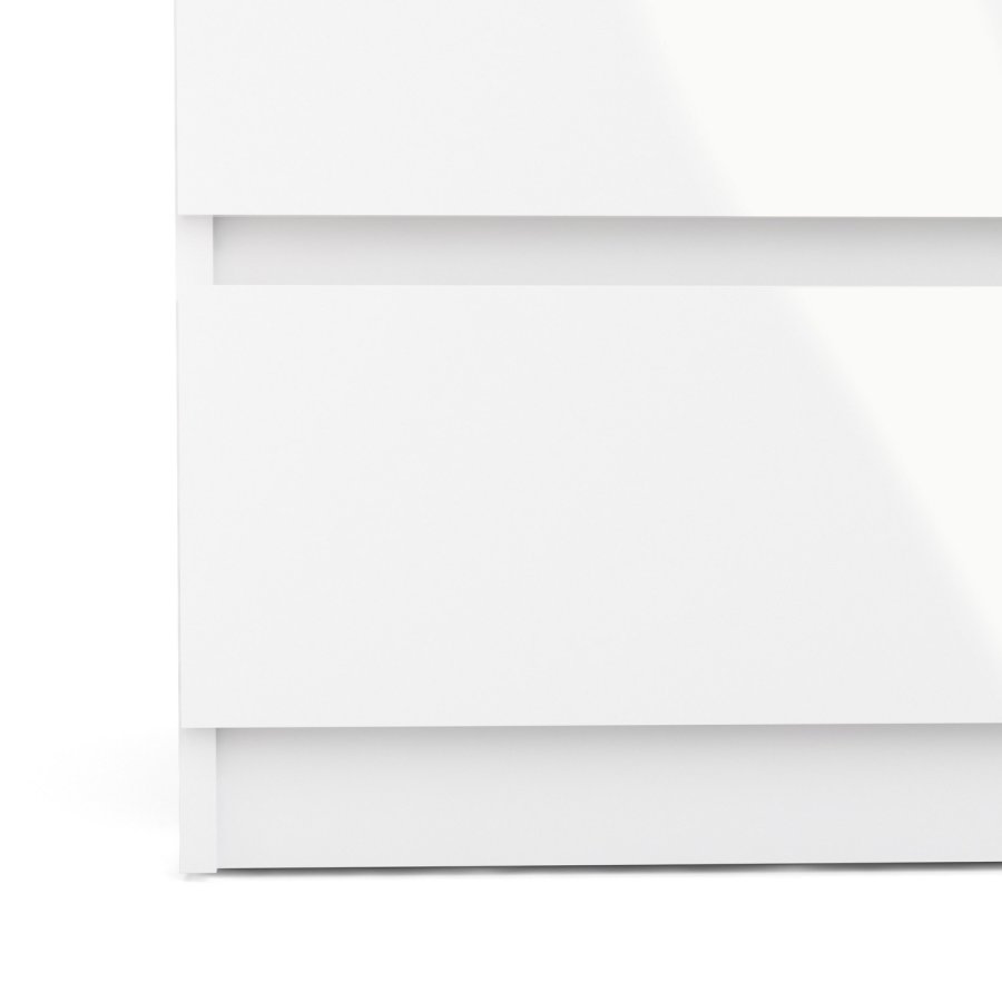 TVILUM Naia kommode - hvid hjglans tr, m. 5 skuffer