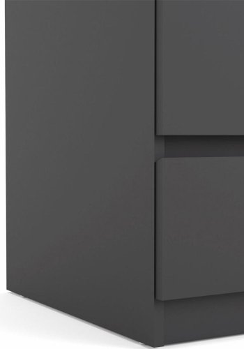 TVILUM Naia kommode, m. 5 skuffer - sort folie og plastik
