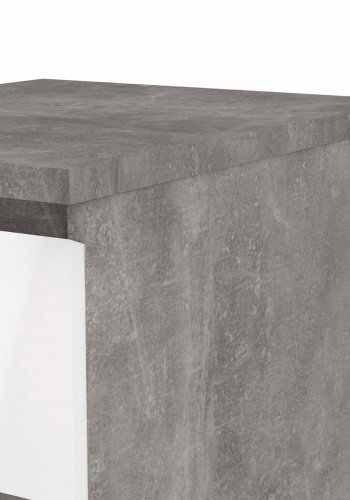 TVILUM Naia kommode, m. 5 skuffer - hvid/gr folie og plastik