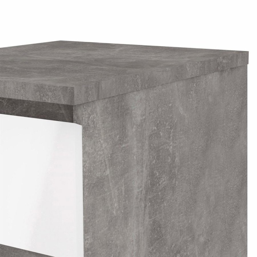 TVILUM Naia kommode, m. 5 skuffer - hvid/gr folie og plastik