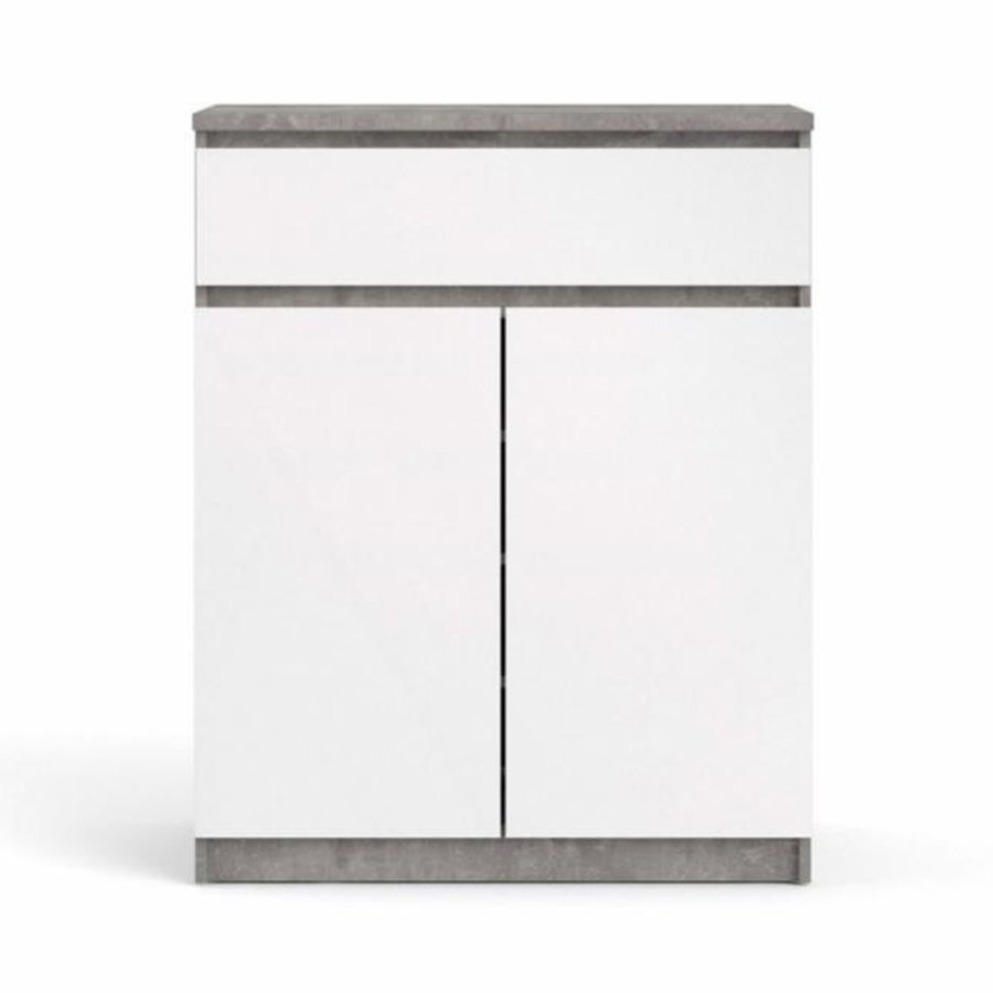 TVILUM Naia sknk, m. 2 lger og 1 skuffe - gr/hvid folie (80,4x40)