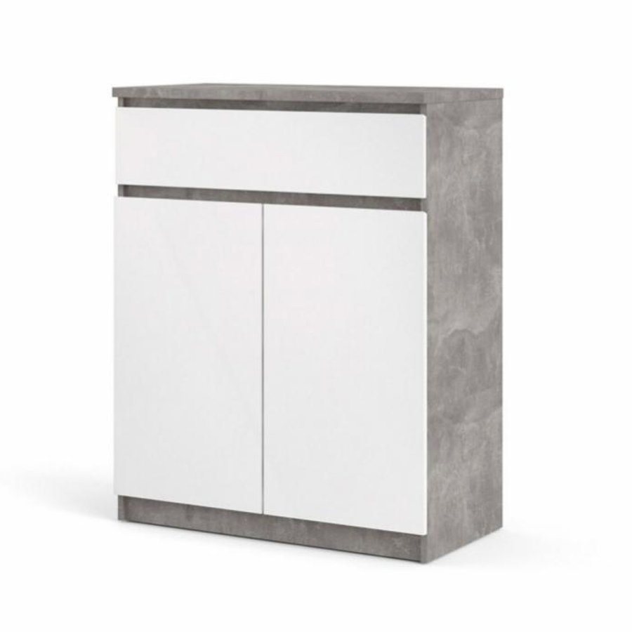 TVILUM Naia sknk, m. 2 lger og 1 skuffe - gr/hvid folie (80,4x40)