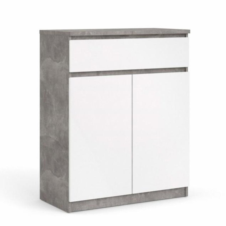 TVILUM Naia sknk, m. 2 lger og 1 skuffe - gr/hvid folie (80,4x40)