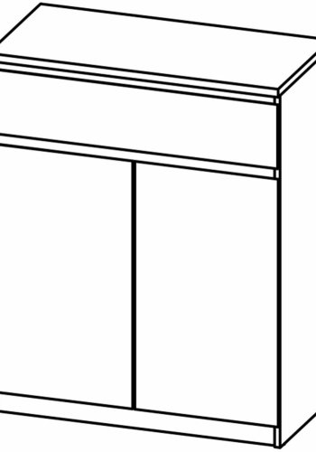 TVILUM Naia sknk, m. 2 lger og 1 skuffe - gr/hvid folie (80,4x40)